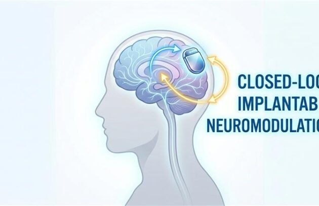 Illustrative representation of closed loop implantable neuromodulation system in a person