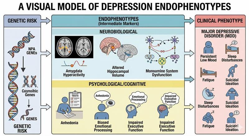 Visual representation of depression endophenotypes